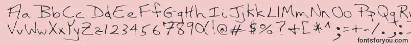 Fonte NassRegular – fontes pretas em um fundo rosa