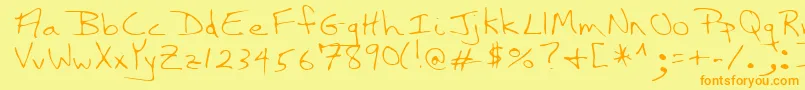 NassRegular Font – Orange Fonts on Yellow Background