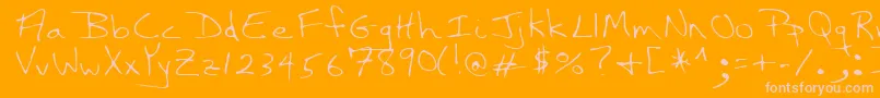 NassRegular-Schriftart – Rosa Schriften auf orangefarbenem Hintergrund