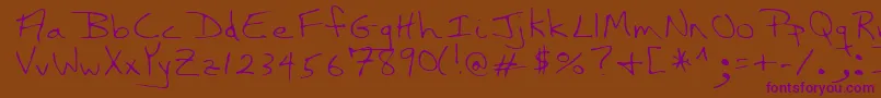 NassRegular-Schriftart – Violette Schriften auf braunem Hintergrund
