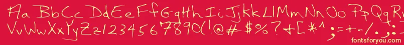 NassRegular Font – Yellow Fonts on Red Background