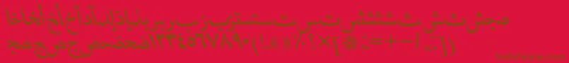 HafizarabicttItalic Font – Brown Fonts on Red Background