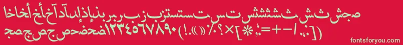 フォントHafizarabicttItalic – 赤い背景に緑の文字
