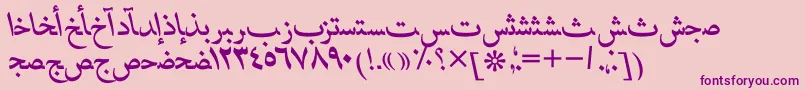 HafizarabicttItalic Font – Purple Fonts on Pink Background