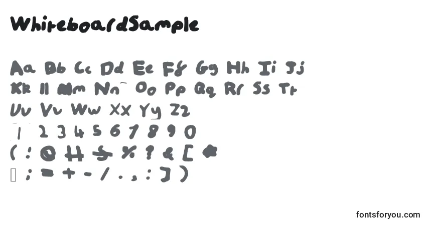 Czcionka WhiteboardSample – alfabet, cyfry, specjalne znaki