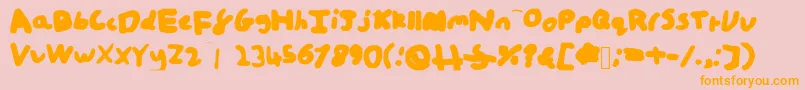 WhiteboardSample Font – Orange Fonts on Pink Background