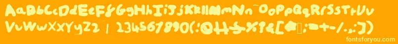 WhiteboardSample Font – Yellow Fonts on Orange Background