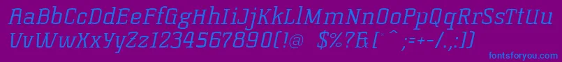 KorneuburgSlabLightSlanted Font – Blue Fonts on Purple Background