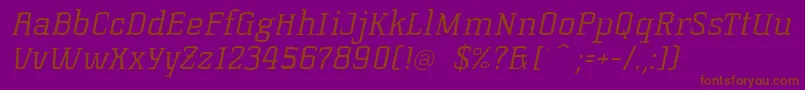 KorneuburgSlabLightSlanted Font – Brown Fonts on Purple Background