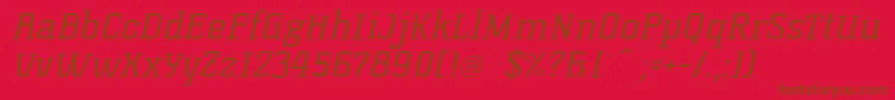 KorneuburgSlabLightSlanted Font – Brown Fonts on Red Background