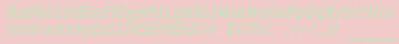 KorneuburgSlabLightSlanted-Schriftart – Grüne Schriften auf rosa Hintergrund