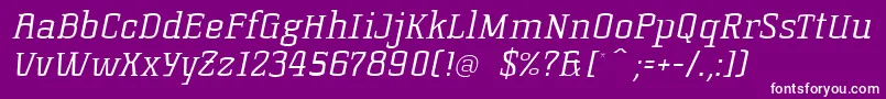 KorneuburgSlabLightSlanted Font – White Fonts on Purple Background