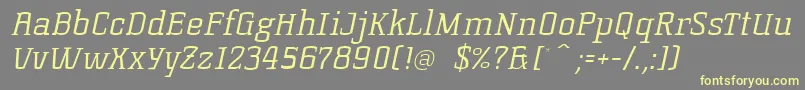 KorneuburgSlabLightSlanted Font – Yellow Fonts on Gray Background