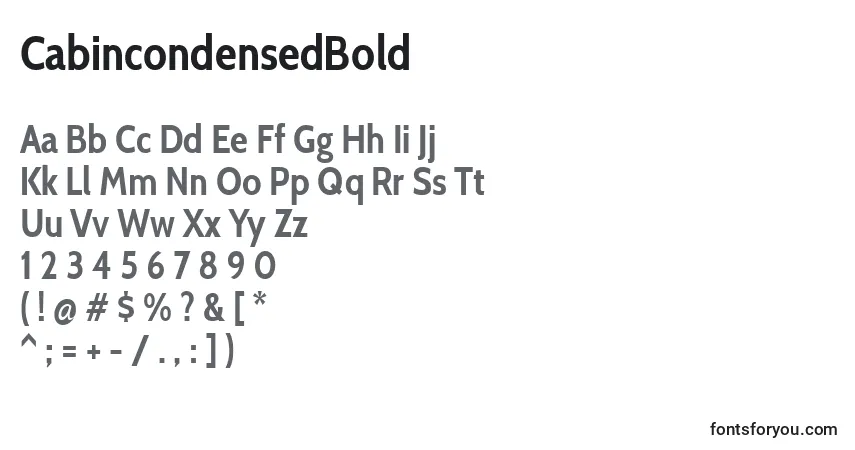 CabincondensedBoldフォント–アルファベット、数字、特殊文字