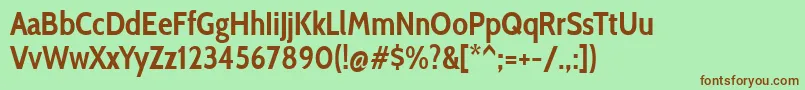 CabincondensedBold-fontti – ruskeat fontit vihreällä taustalla