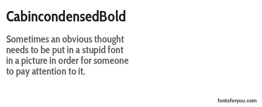 Review of the CabincondensedBold Font