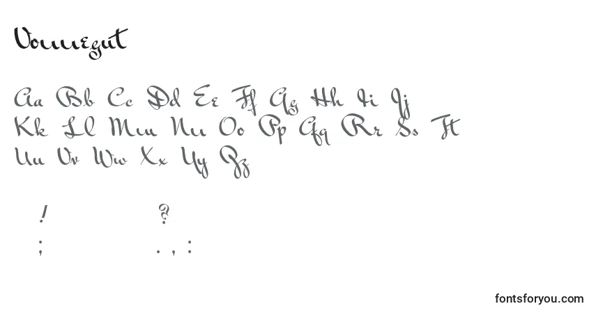 Czcionka Vonnegut (115454) – alfabet, cyfry, specjalne znaki