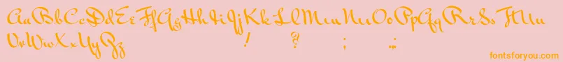 Vonnegut Font – Orange Fonts on Pink Background