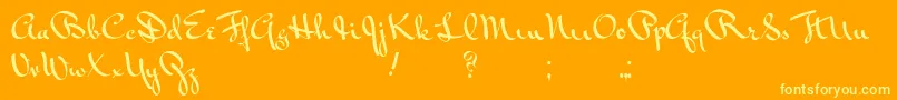 Vonnegut Font – Yellow Fonts on Orange Background