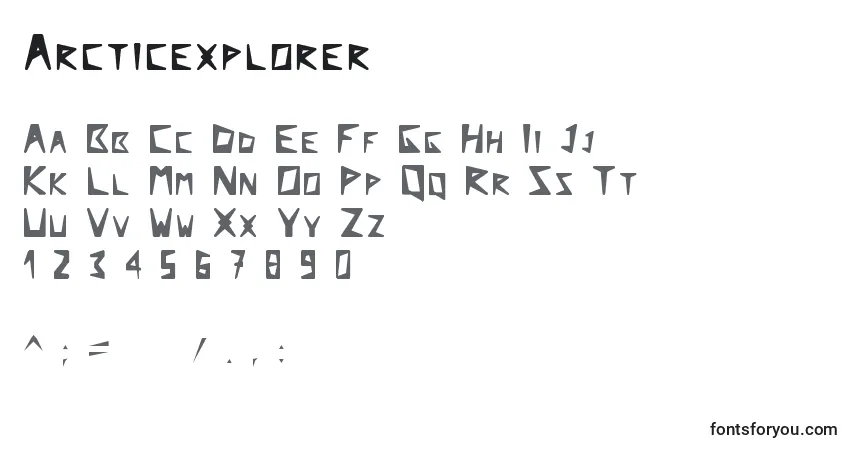 Шрифт Arcticexplorer – алфавит, цифры, специальные символы