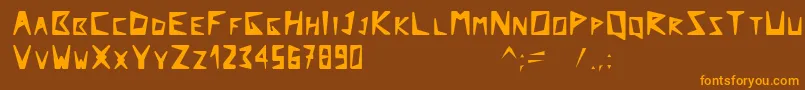 Arcticexplorer-Schriftart – Orangefarbene Schriften auf braunem Hintergrund