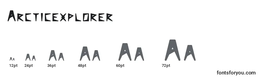 Размеры шрифта Arcticexplorer