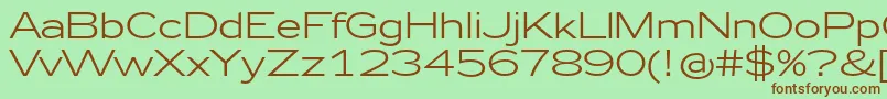 Zeppelin41 Font – Brown Fonts on Green Background