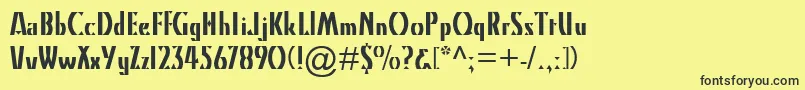 Czcionka KinoMt – czarne czcionki na żółtym tle