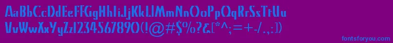 KinoMt Font – Blue Fonts on Purple Background