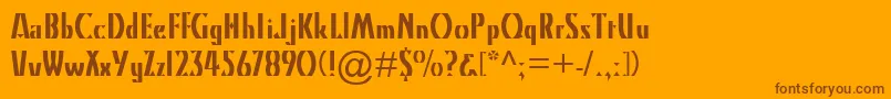 KinoMt Font – Brown Fonts on Orange Background
