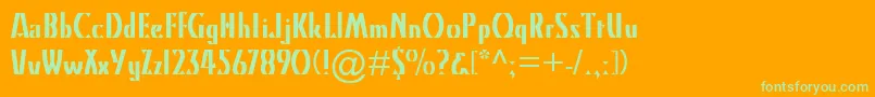 KinoMt Font – Green Fonts on Orange Background