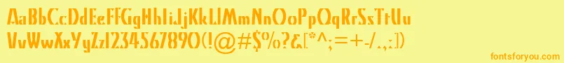 KinoMt Font – Orange Fonts on Yellow Background