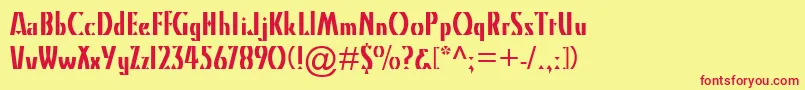KinoMt Font – Red Fonts on Yellow Background