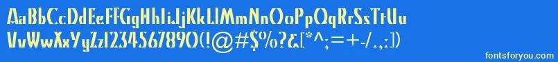 フォントKinoMt – 黄色の文字、青い背景