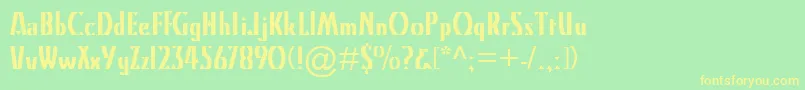KinoMt Font – Yellow Fonts on Green Background