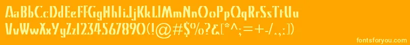 KinoMt Font – Yellow Fonts on Orange Background