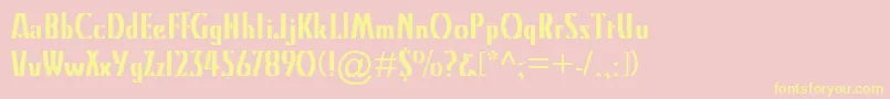 KinoMt Font – Yellow Fonts on Pink Background