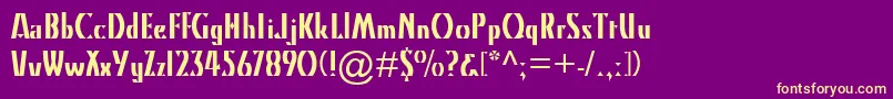 KinoMt Font – Yellow Fonts on Purple Background