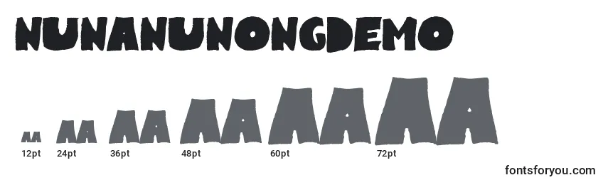 Размеры шрифта NunanunongDemo