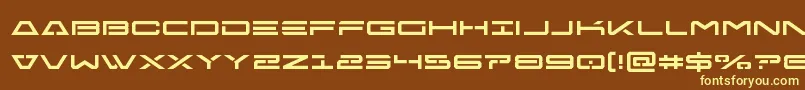 Freeagent-fontti – keltaiset fontit ruskealla taustalla