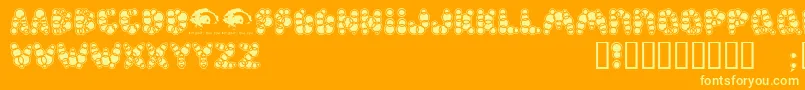 Shampoosw-Schriftart – Gelbe Schriften auf orangefarbenem Hintergrund