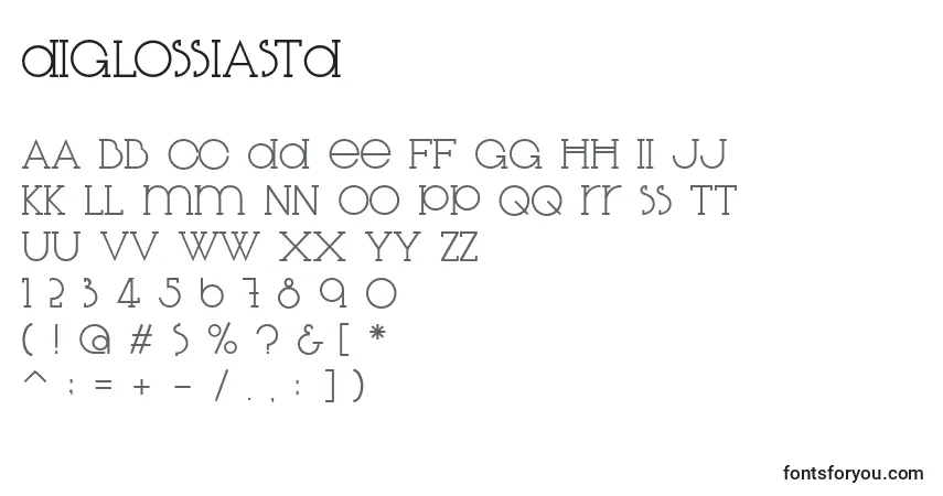 A fonte DiglossiaStd – alfabeto, números, caracteres especiais
