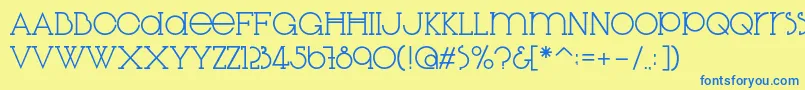 フォントDiglossiaStd – 青い文字が黄色の背景にあります。