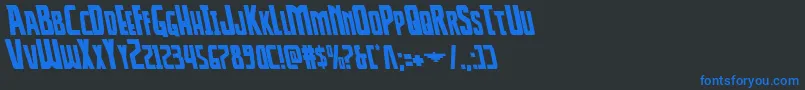 Thunderhawkleft Font – Blue Fonts on Black Background