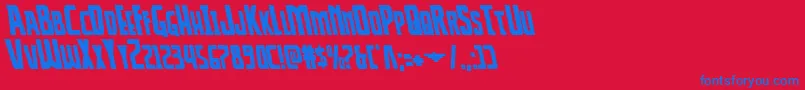 フォントThunderhawkleft – 赤い背景に青い文字