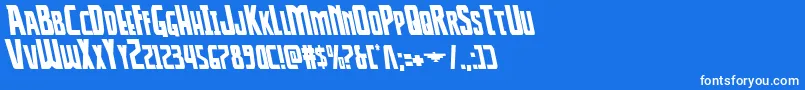 Thunderhawkleft Font – White Fonts on Blue Background