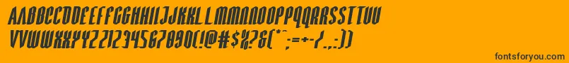 Шрифт Devilsummonerxtraexpandital – чёрные шрифты на оранжевом фоне