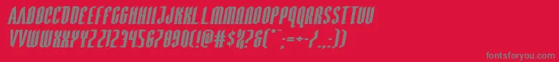 フォントDevilsummonerxtraexpandital – 赤い背景に灰色の文字