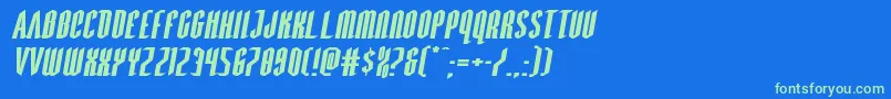 Devilsummonerxtraexpandital Font – Green Fonts on Blue Background