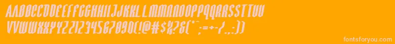 Devilsummonerxtraexpandital-Schriftart – Rosa Schriften auf orangefarbenem Hintergrund